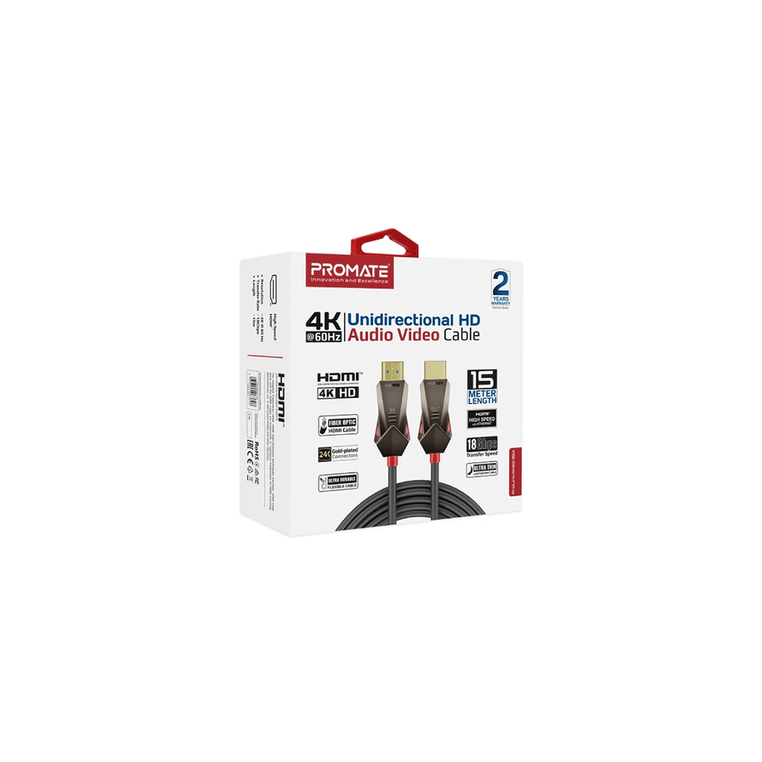 Promate ProLink4K60-15M Unidirectional HD 4K@60Hz HDMI® Audio Video Cable in Qatar Promate ProLink4K60-15M Unidirectional HD 4K@60Hz HDMI® Audio Video Cable in Qatar